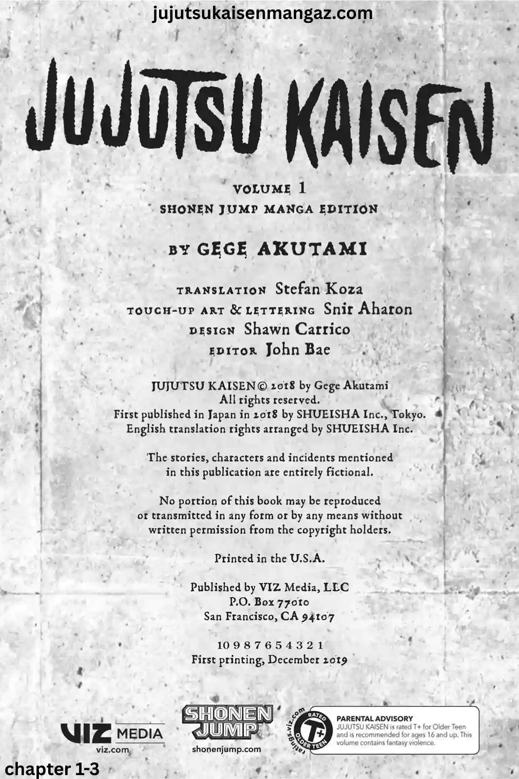 Jujutsu Kaisen manga Chapter 1 page 3