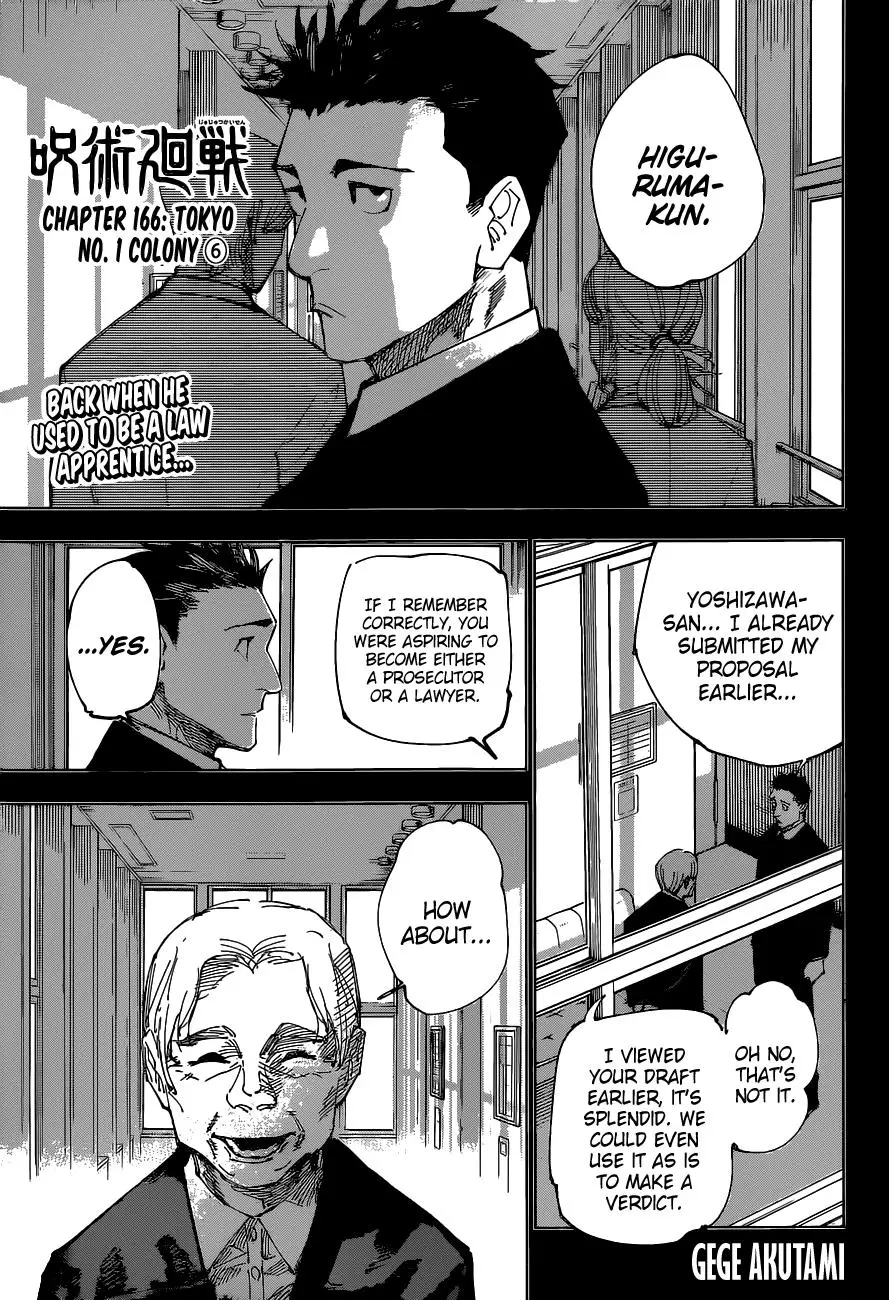 Jujutsu Kaisen Manga Chapter 166 page 1